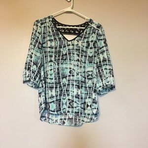 3/4 Sleeve Print Blouse